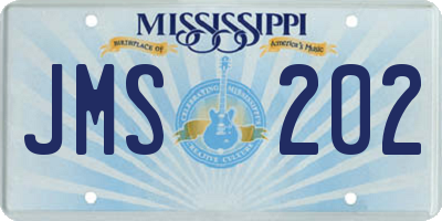 MS license plate JMS202