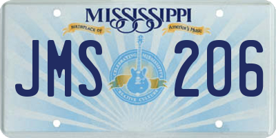 MS license plate JMS206