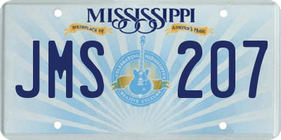 MS license plate JMS207