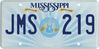MS license plate JMS219