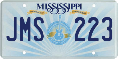 MS license plate JMS223