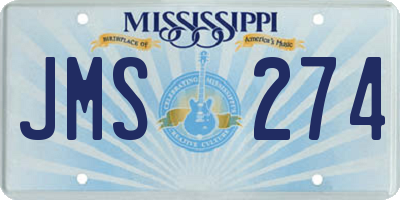 MS license plate JMS274