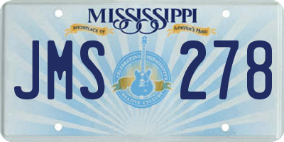 MS license plate JMS278