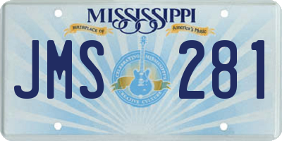 MS license plate JMS281