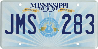 MS license plate JMS283