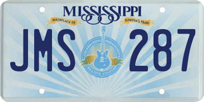 MS license plate JMS287