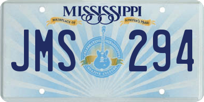 MS license plate JMS294