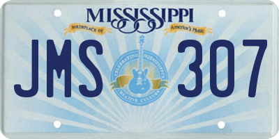 MS license plate JMS307