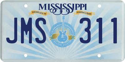 MS license plate JMS311
