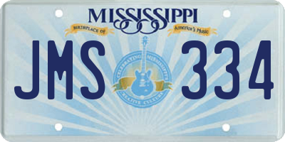 MS license plate JMS334