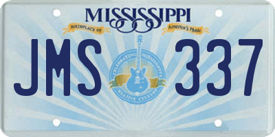 MS license plate JMS337