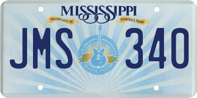MS license plate JMS340