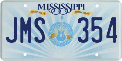 MS license plate JMS354