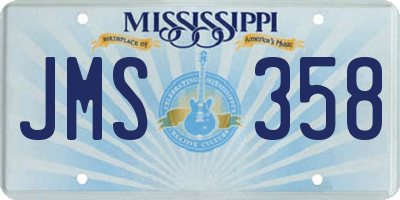 MS license plate JMS358