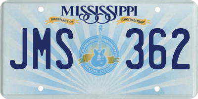 MS license plate JMS362