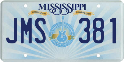 MS license plate JMS381