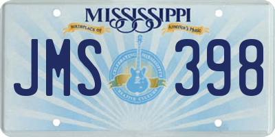 MS license plate JMS398