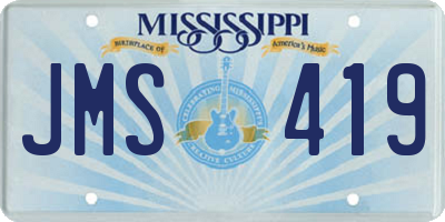 MS license plate JMS419