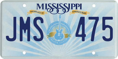 MS license plate JMS475