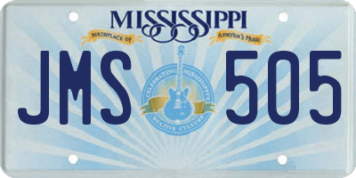 MS license plate JMS505