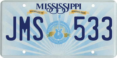 MS license plate JMS533
