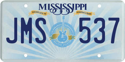 MS license plate JMS537