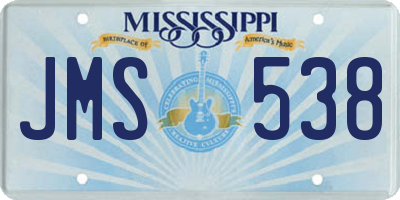 MS license plate JMS538
