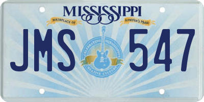 MS license plate JMS547