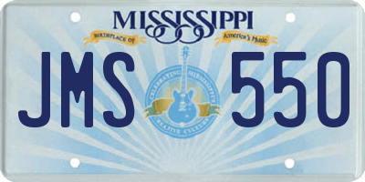 MS license plate JMS550