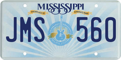 MS license plate JMS560