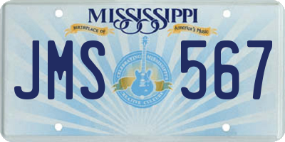 MS license plate JMS567