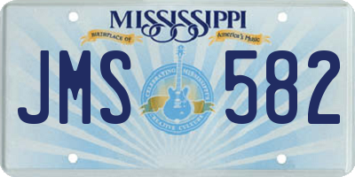 MS license plate JMS582