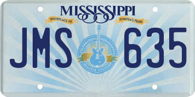 MS license plate JMS635