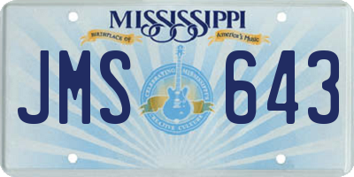 MS license plate JMS643