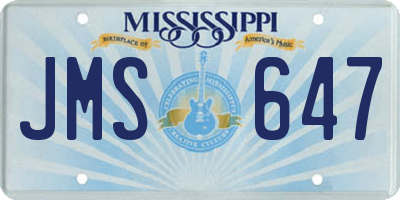 MS license plate JMS647