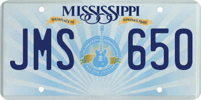 MS license plate JMS650