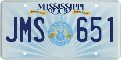 MS license plate JMS651