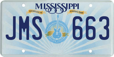 MS license plate JMS663