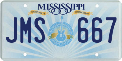 MS license plate JMS667