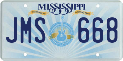 MS license plate JMS668