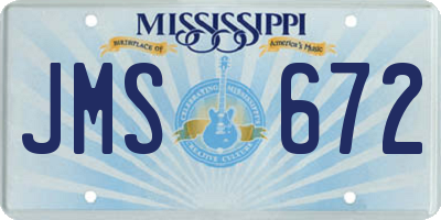 MS license plate JMS672