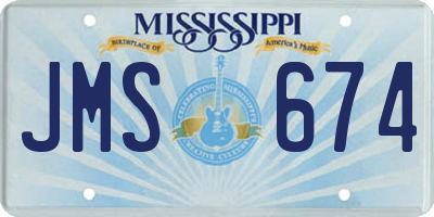 MS license plate JMS674