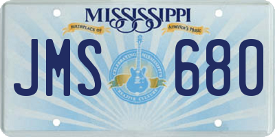 MS license plate JMS680