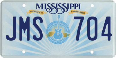 MS license plate JMS704