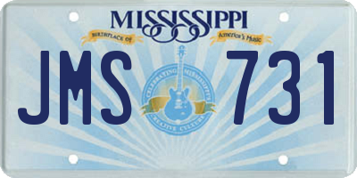 MS license plate JMS731
