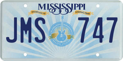 MS license plate JMS747