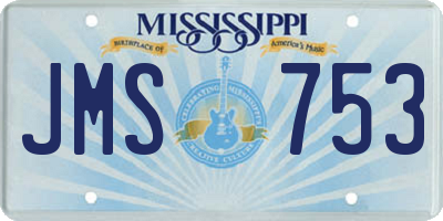 MS license plate JMS753