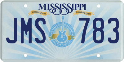 MS license plate JMS783