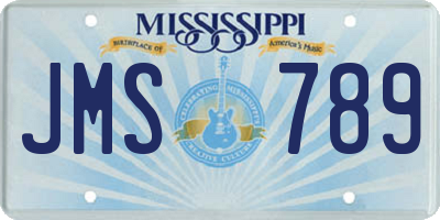 MS license plate JMS789