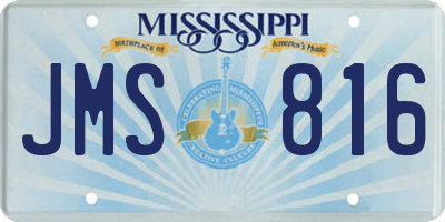 MS license plate JMS816